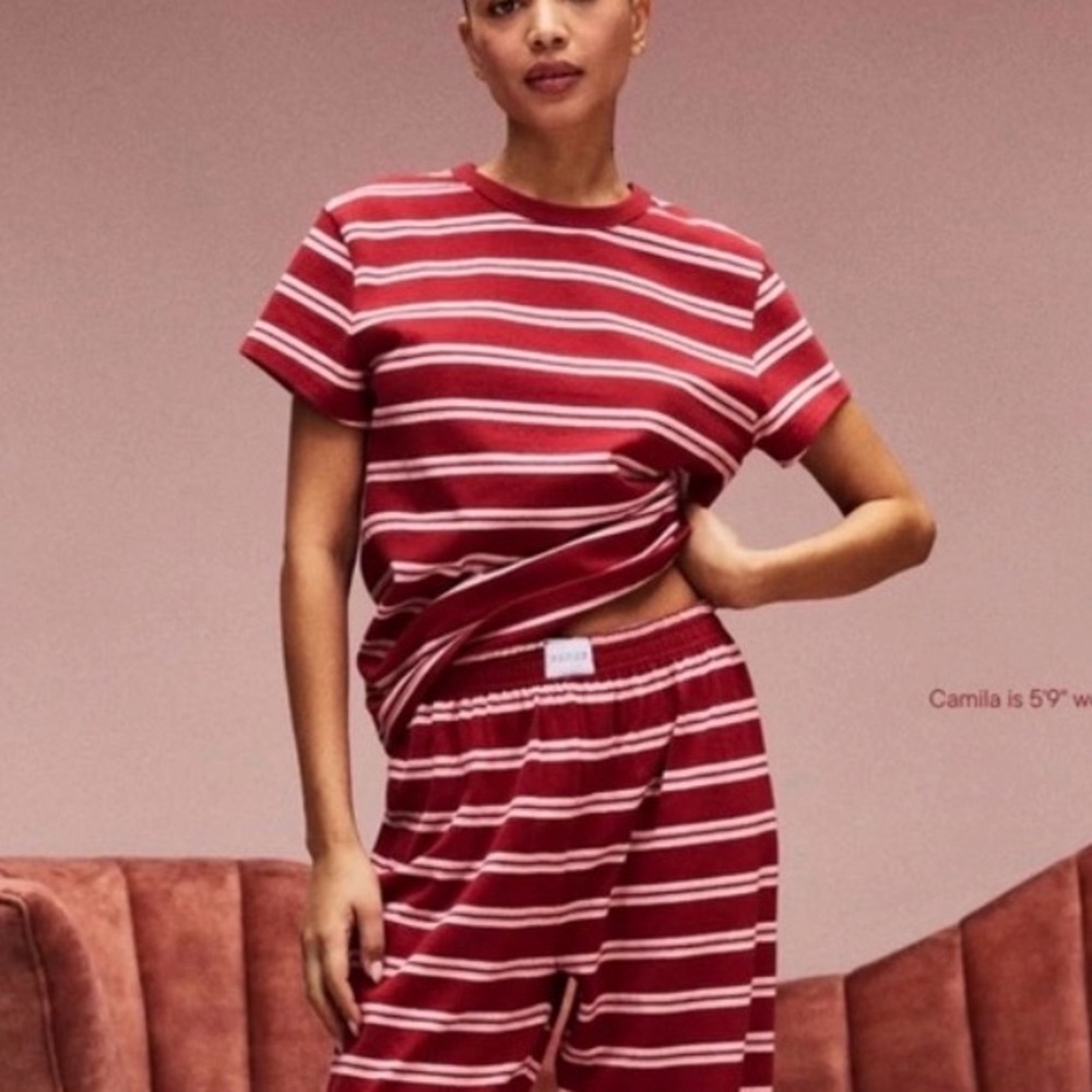 PARKE - Red and pink Striped Set (shirt)